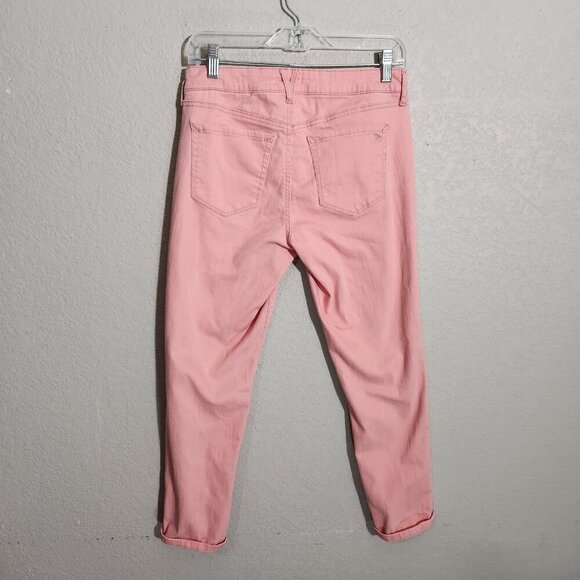 Jessica Simpson Jeans Womens 8 Pink Rolled Crop Skinny Stretch Pants Denim - Picture 3 of 16